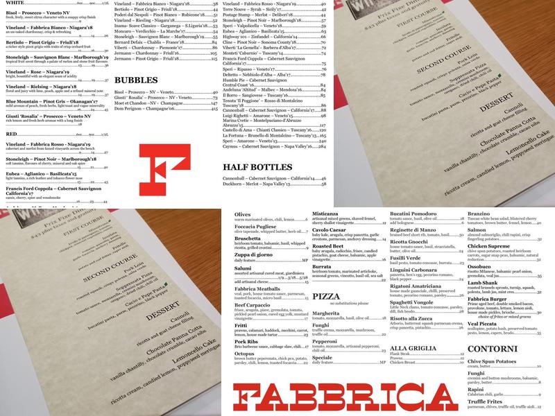 Fabbrica Don Mills Menu