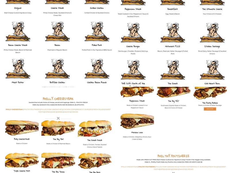 Philthy Philly's Menu