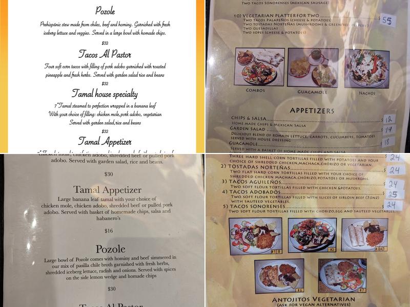 El Sol Menu