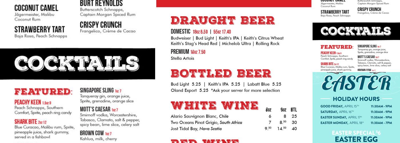 Riverside Pub & Eatery Menu