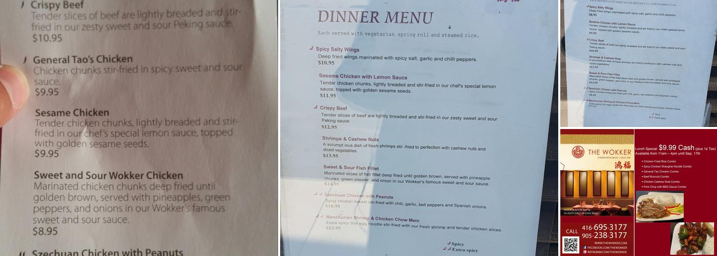 The Wokker Restaurant Menu