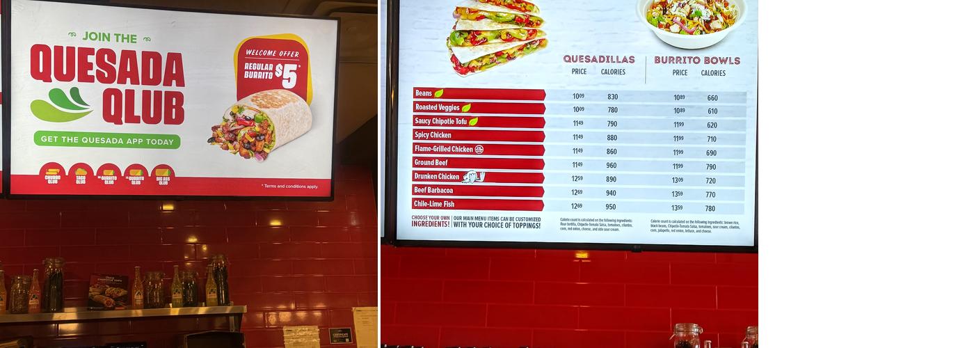 Quesada Burritos & Tacos Menu