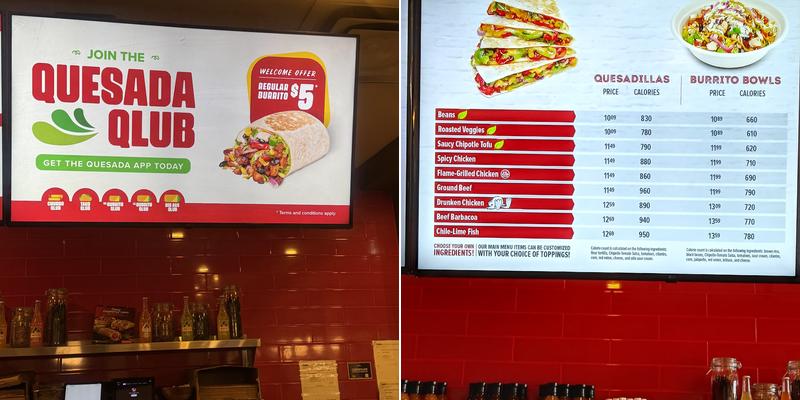 Quesada Burritos & Tacos Menu