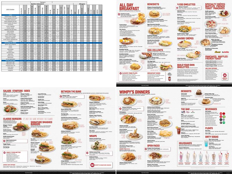 Wimpy's Diner Menu