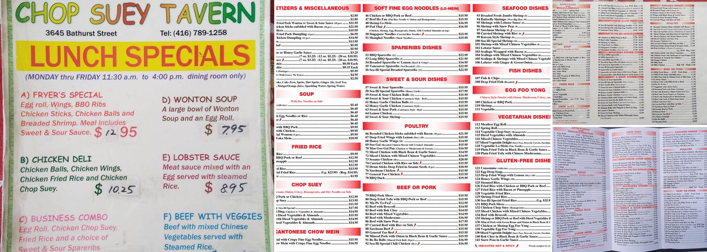 Sea-Hi Famous Chinese Food Menu