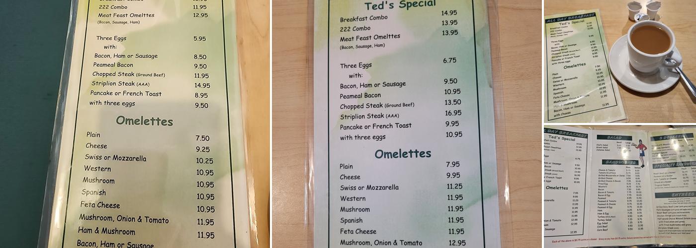 Ted's Restaurant Menu