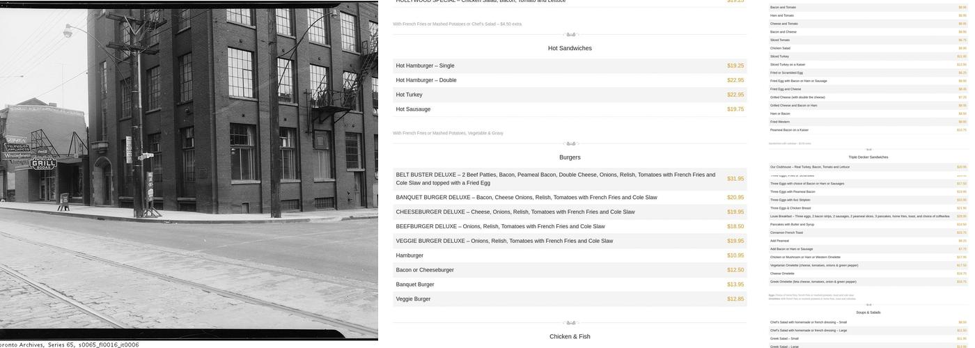 Patrician Grill Menu