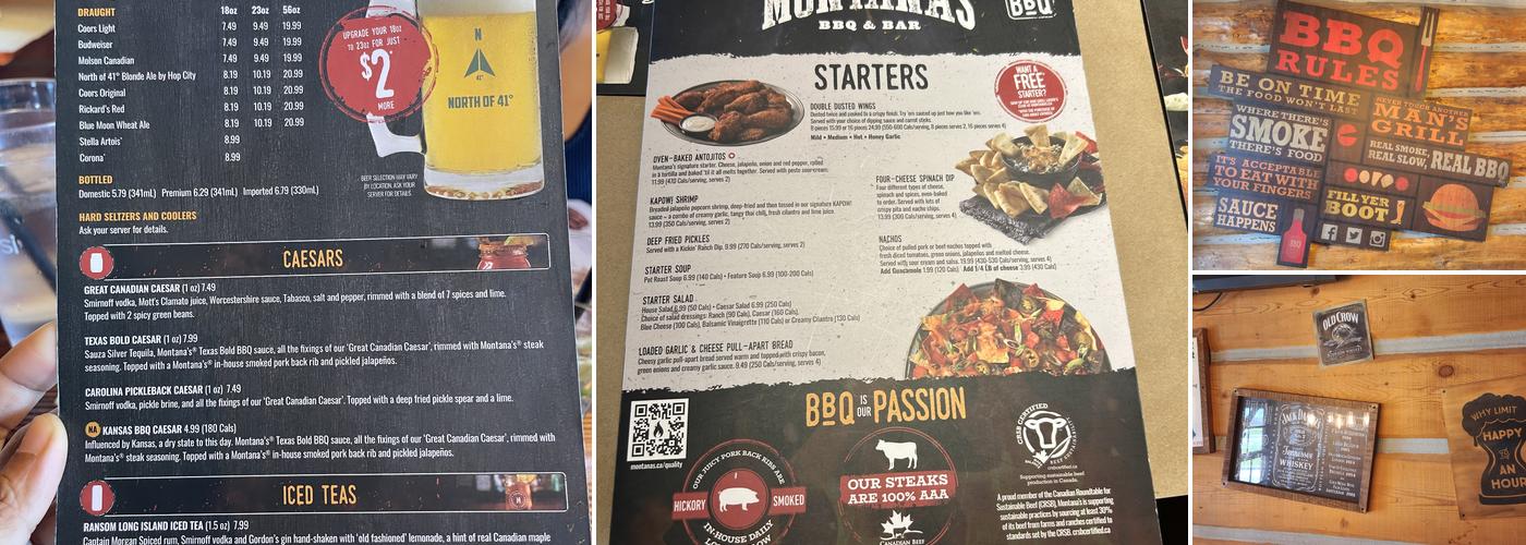 Montana’s BBQ & Bar Menu