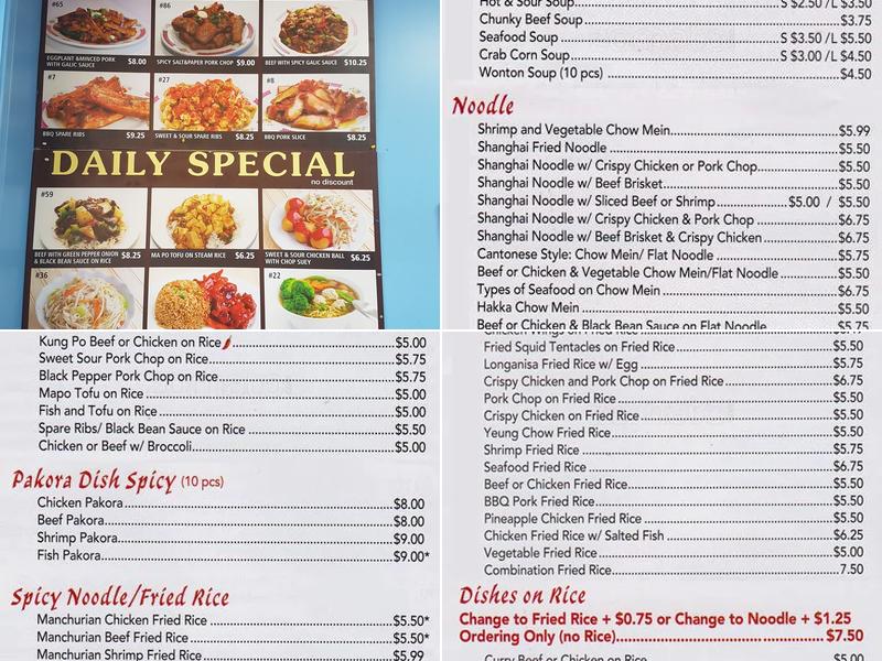 Sea Spray Chinese Restaurant Menu