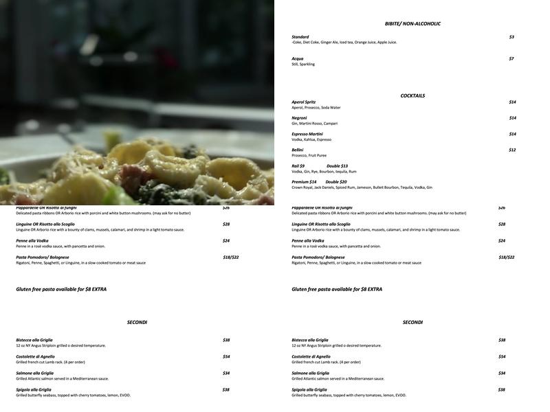 Botticelli Restaurant Menu