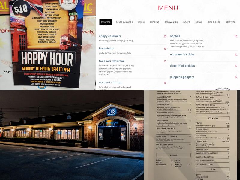 London Gate Pub Menu