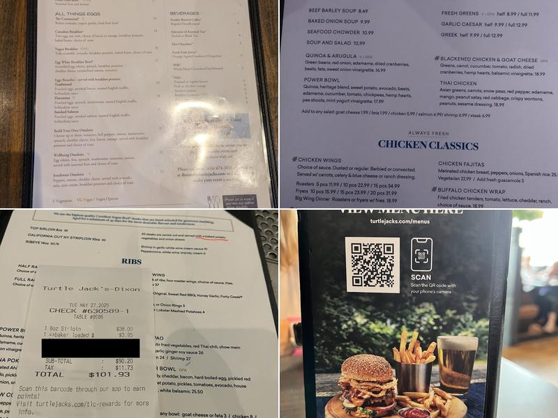 Turtle Jack's Etobicoke Menu