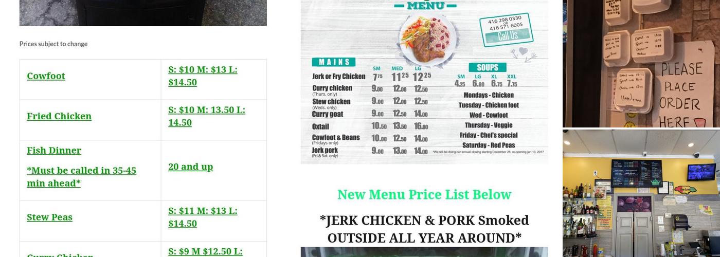 Kitchen King Menu
