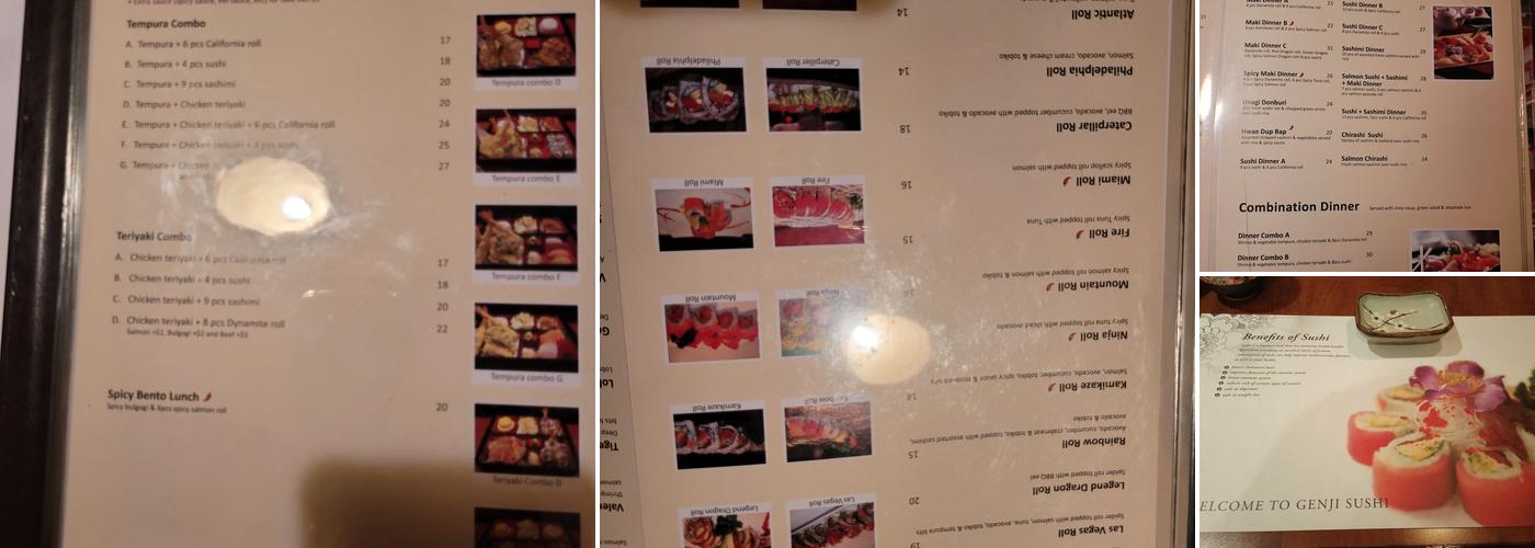 Genji Sushi Menu