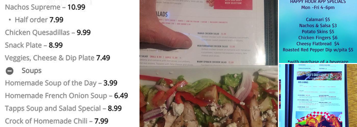 Tapps Restaurant & Bar 🍻 Menu