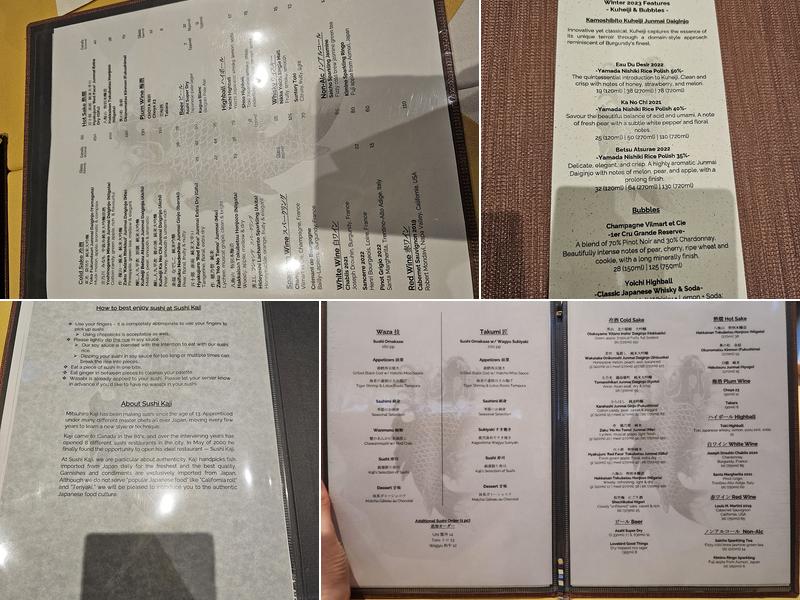 Sushi Kaji Restaurant Menu