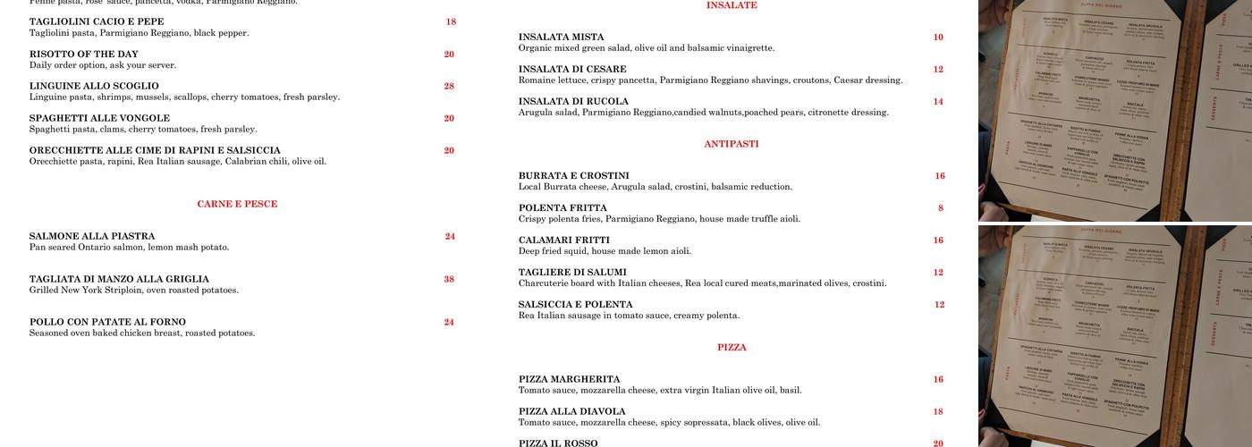 Cavallino Menu