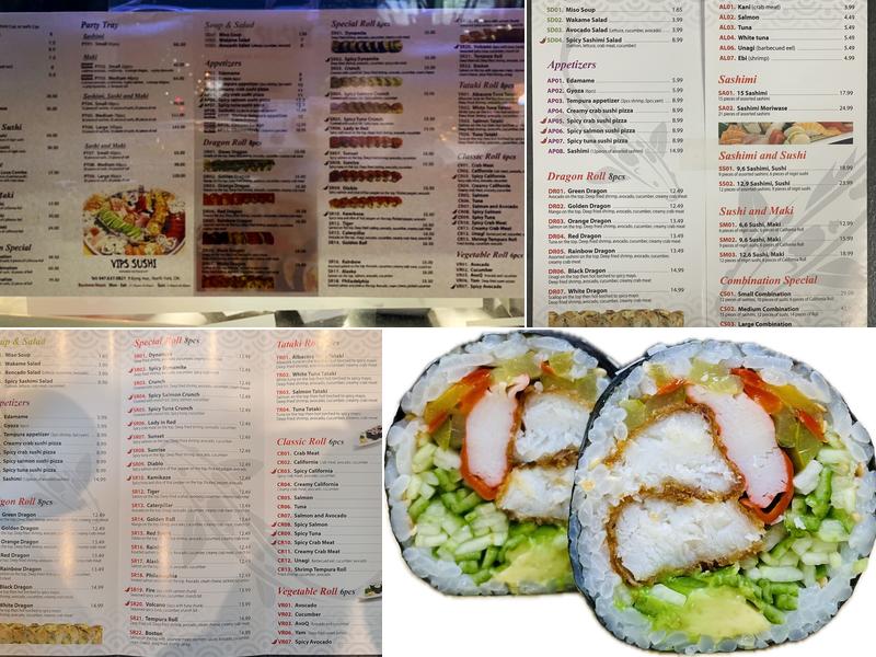 VIPS Sushi Menu