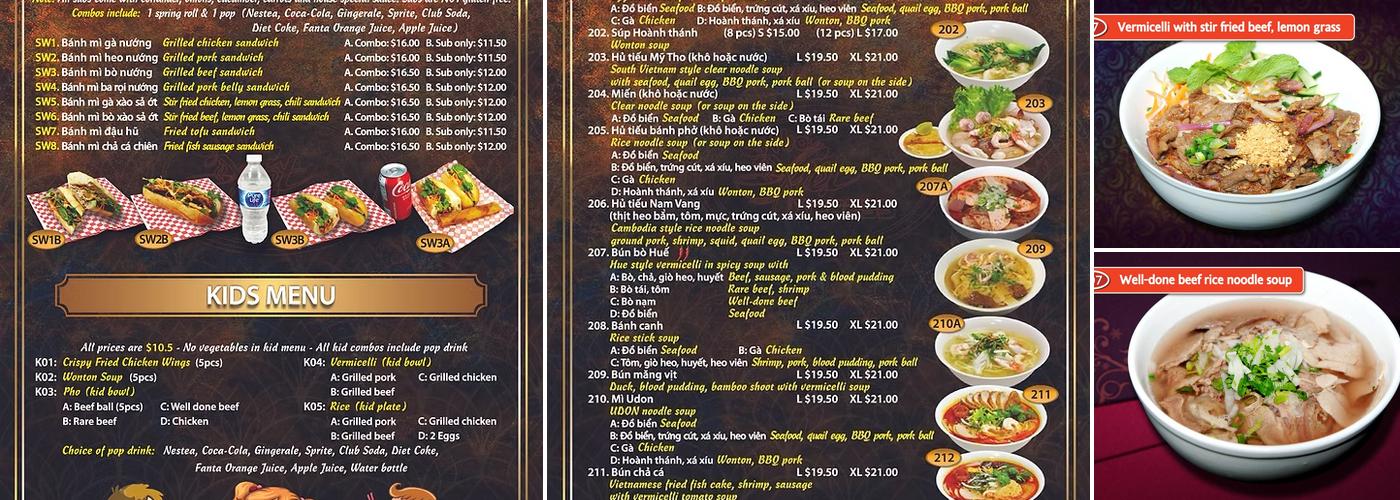 Pho Viet Xpress Menu
