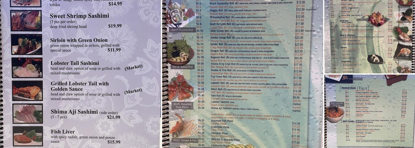 Koganei Japanese Seafood Restaurant Menu