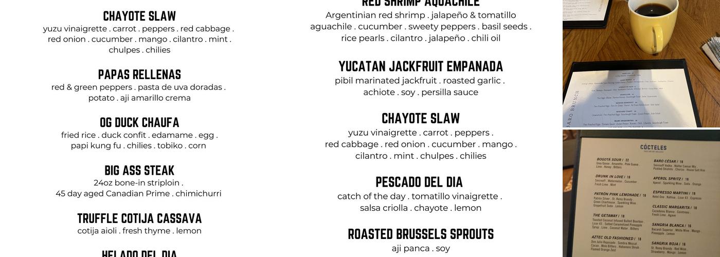 Baro Menu