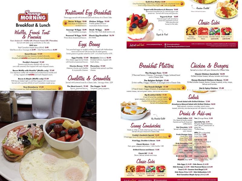 Sunny Morning Breakfast & Lunch Menu