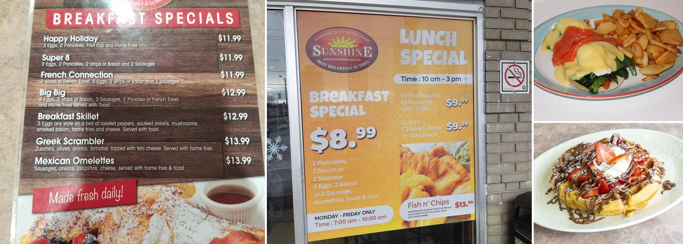 Sunshine Spot Menu