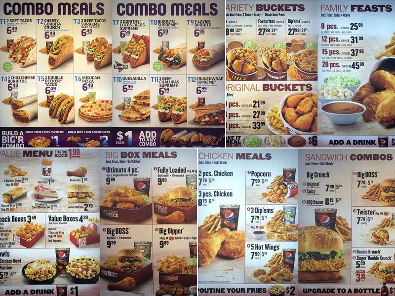KFC Menu