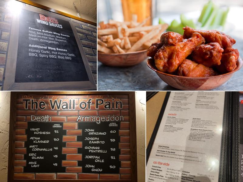 Duff's Famous Wings Menu
