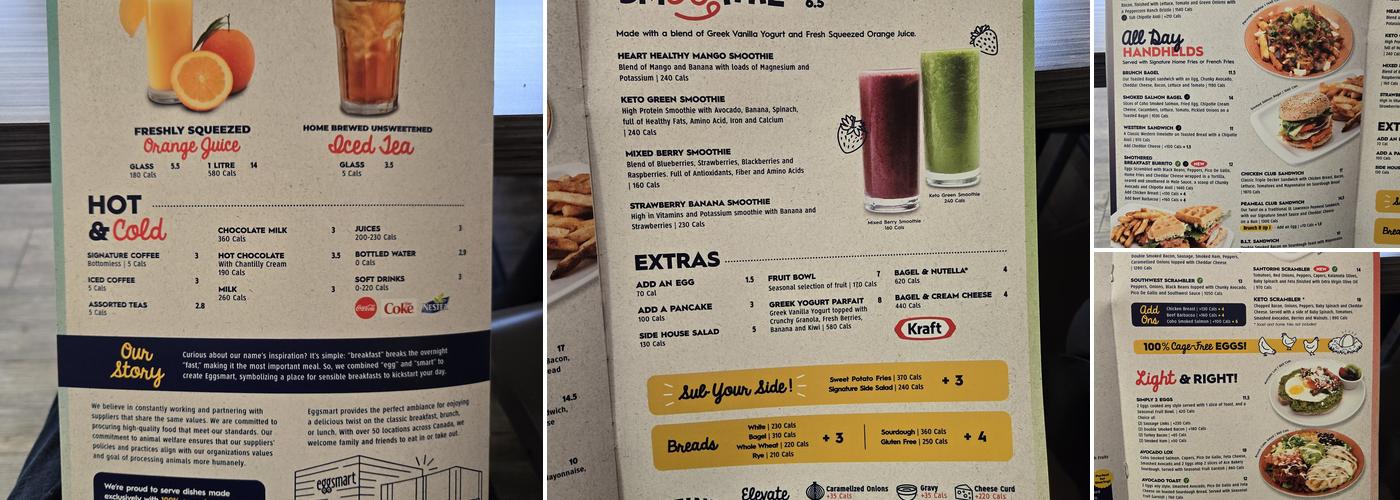 Eggsmart Menu