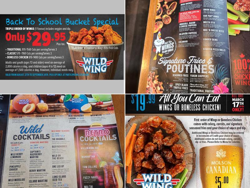 Wild Wing Menu