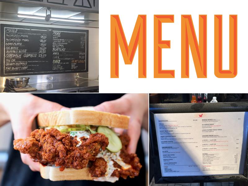 Chica's Chicken Menu