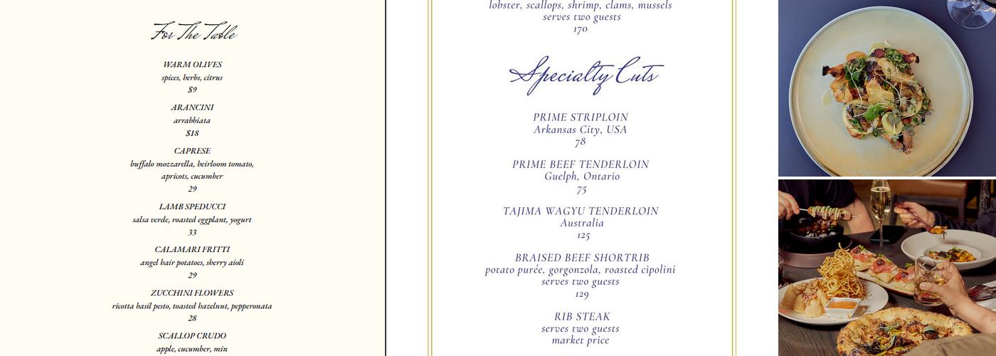 Via Allegro Ristorante Menu