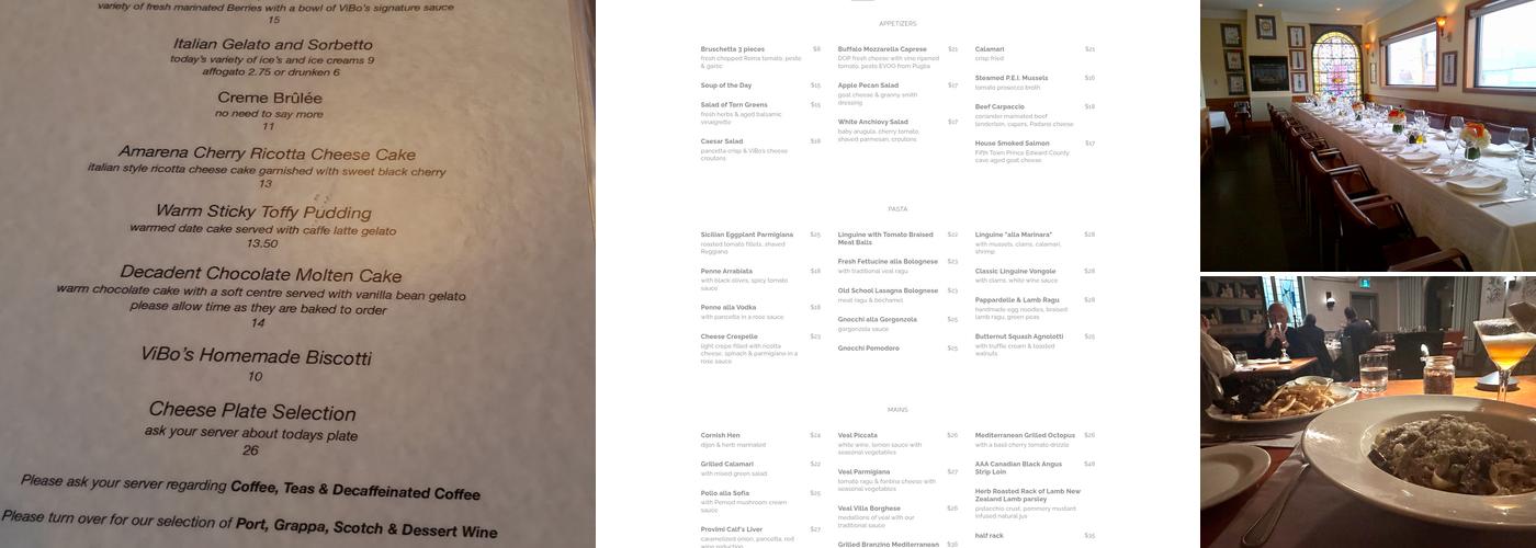 ViBo Restaurant Menu