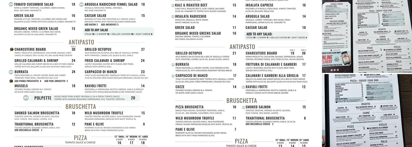 Eden Trattoria Menu