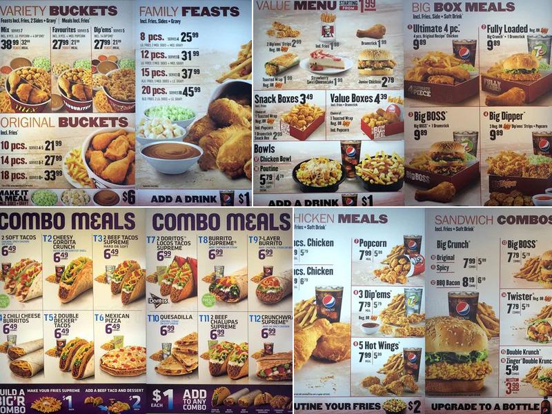 KFC Menu