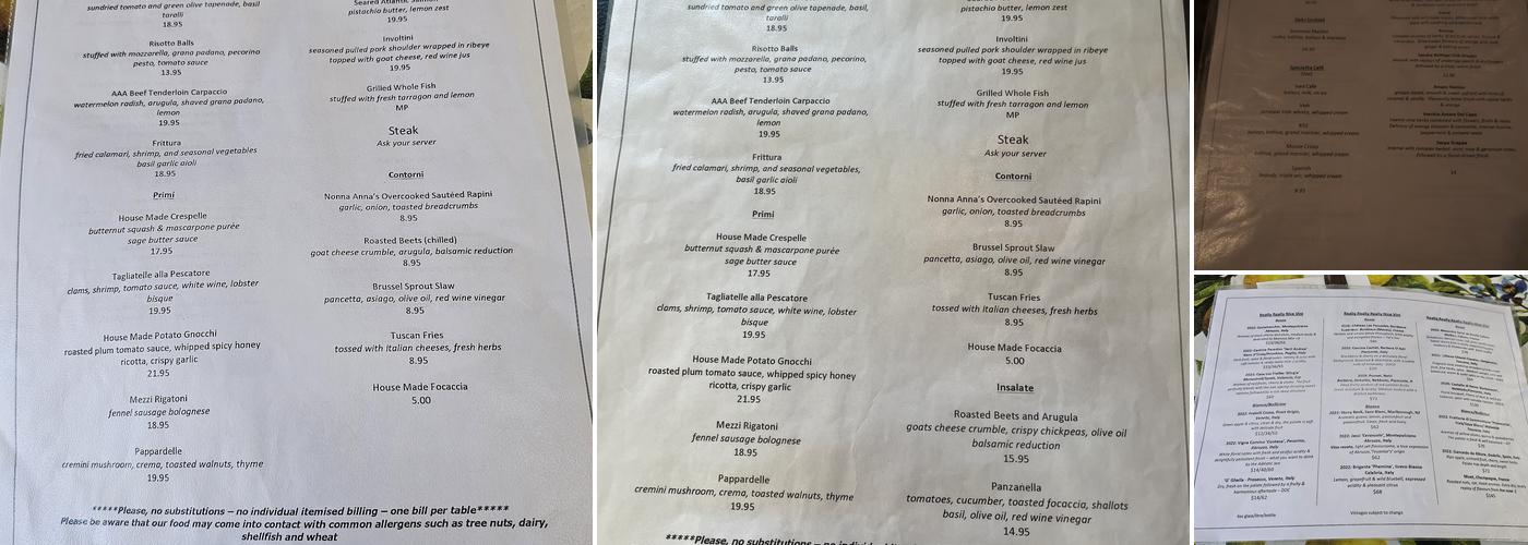 Gio Rana's Really Really Nice Menu