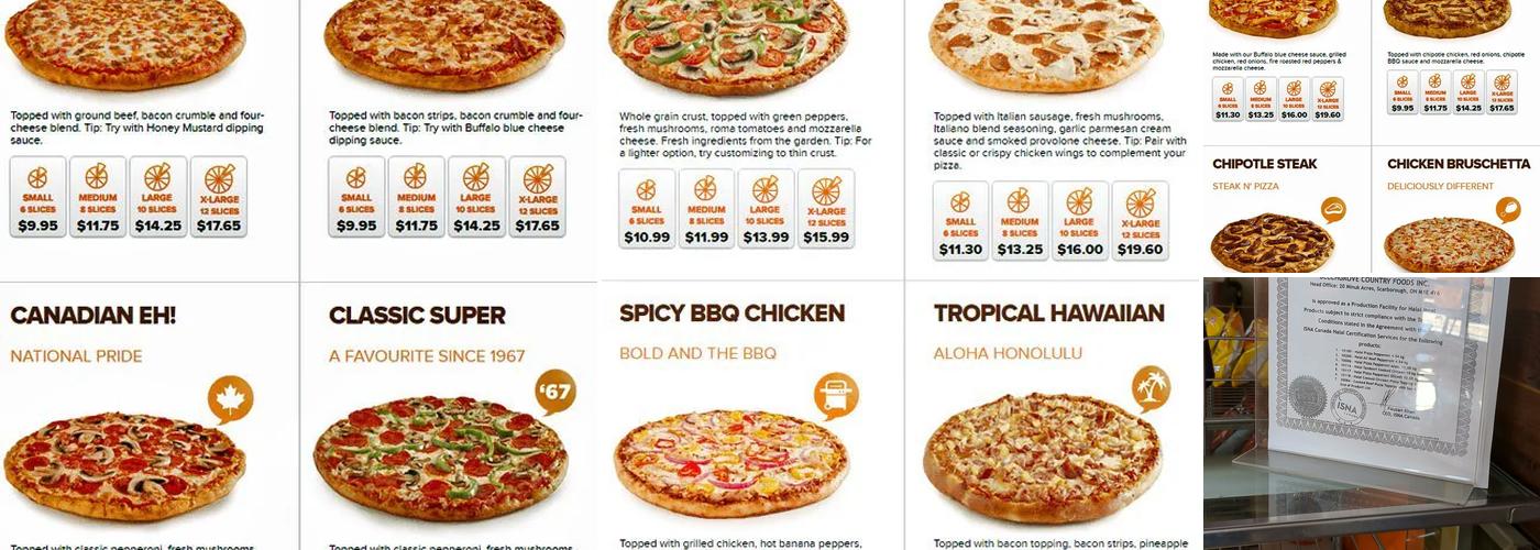 Pizza Pizza Menu