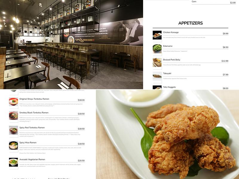 Konjiki Ramen Menu