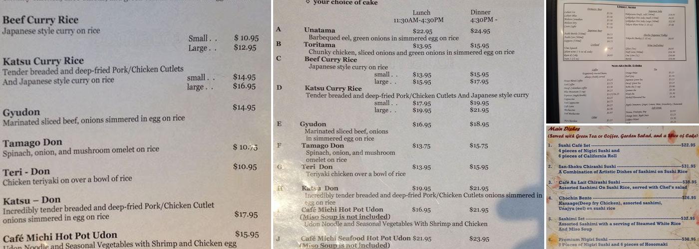Le Cafe Michi Menu
