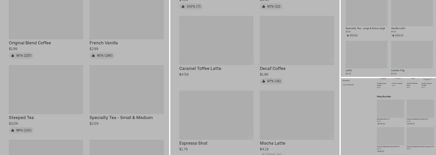 Tim Hortons Menu