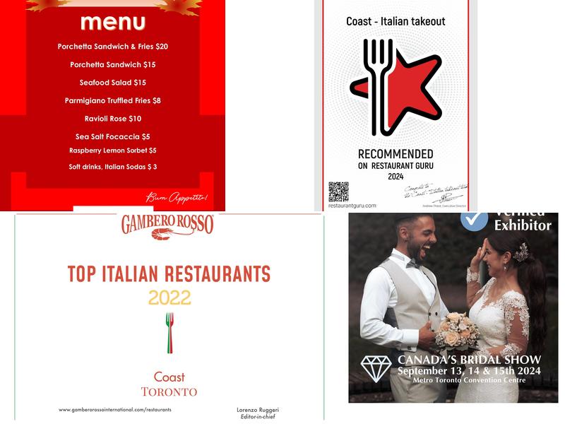 coast cafe catering Menu