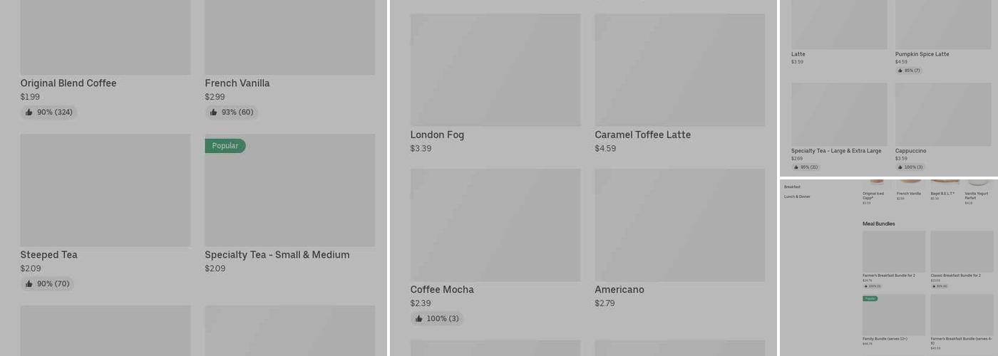 Tim Hortons Menu
