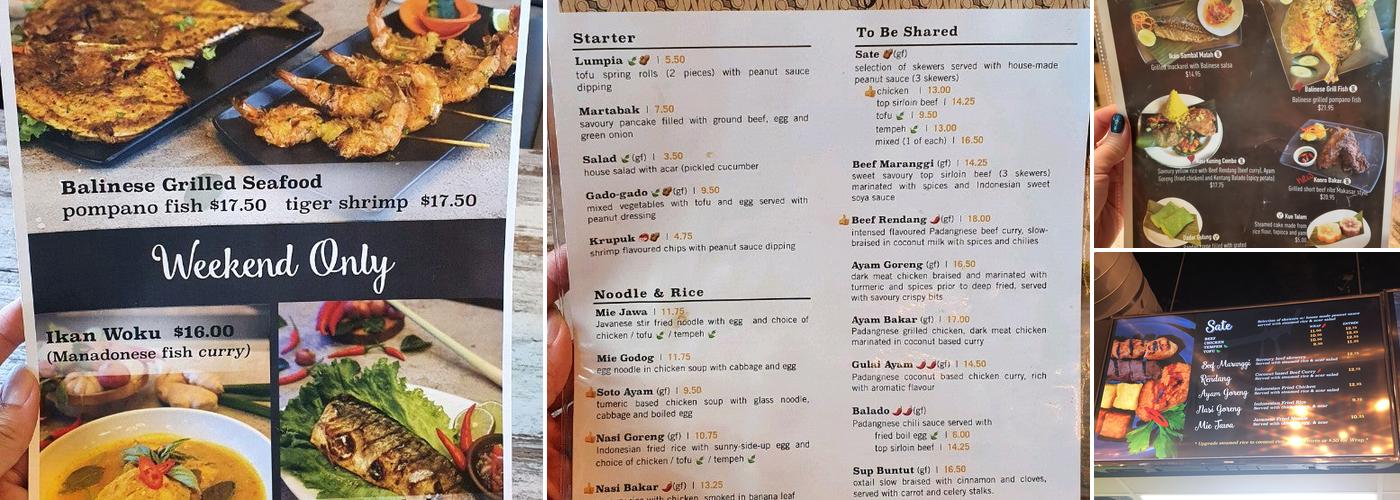 Satay Sate Indonesian Food Menu