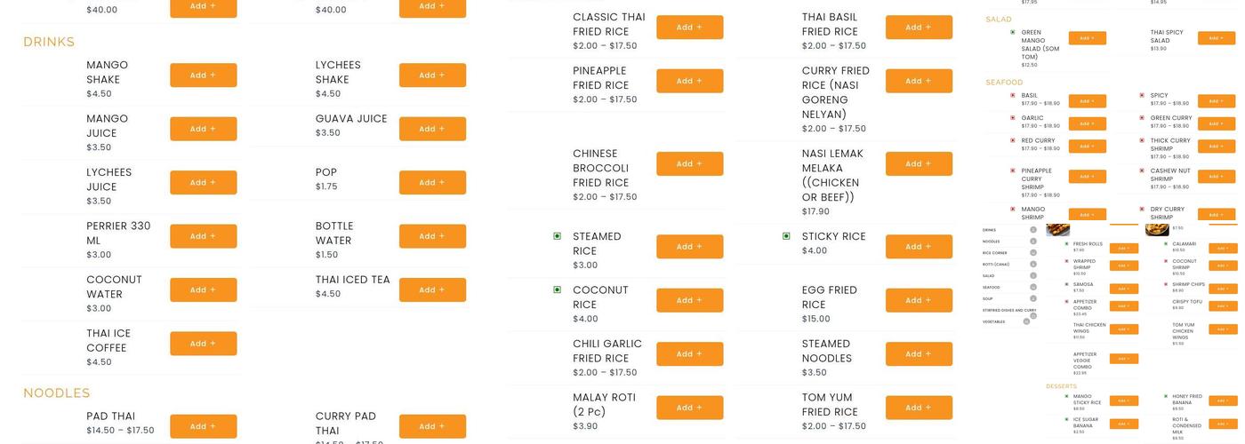 Thai Square Menu