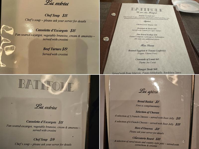 Batifole Menu