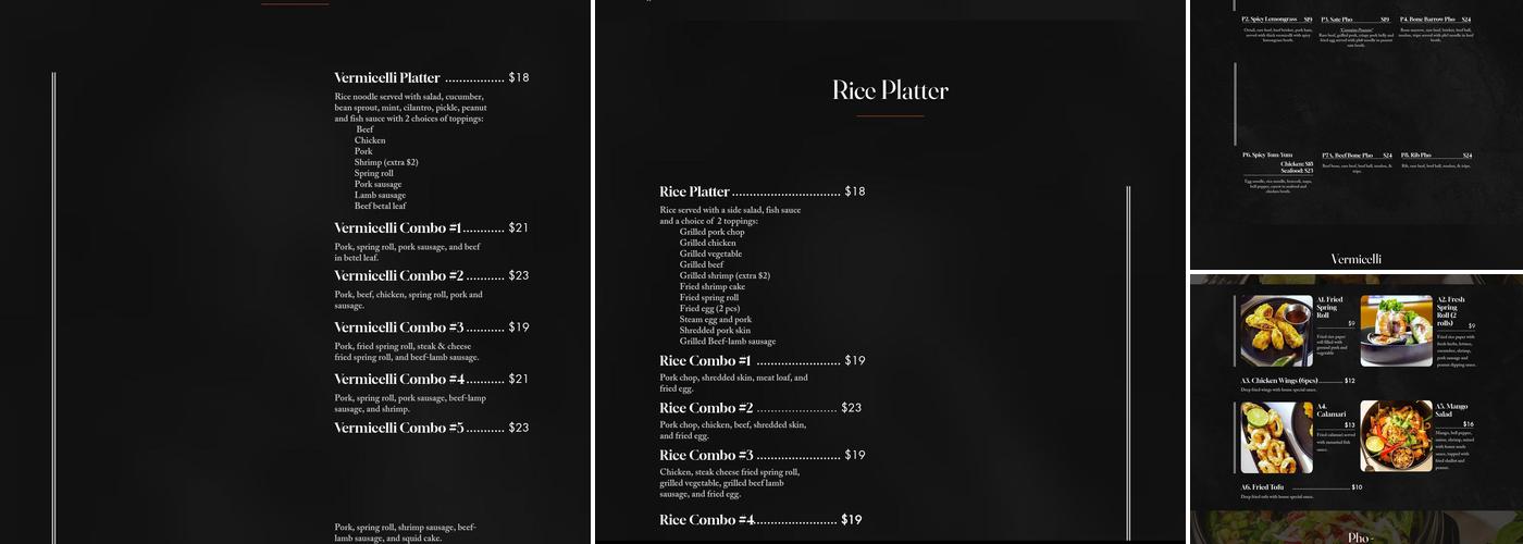 Pho 128 Menu