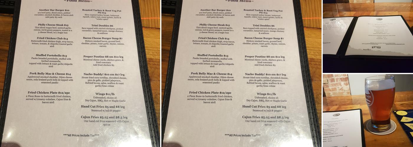 Another Bar Menu