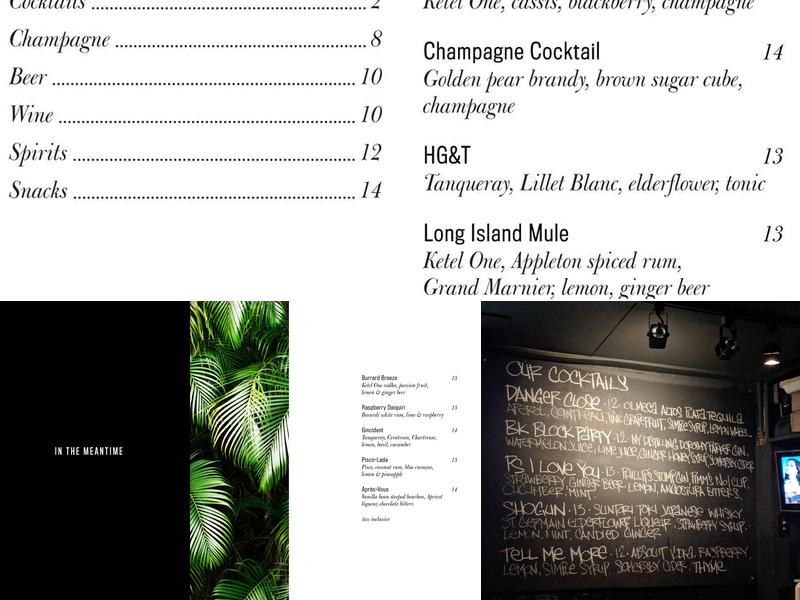 Hello Goodbye Bar Menu