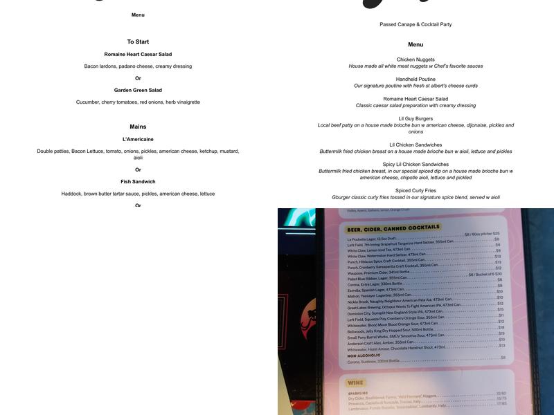 Gburger - Gitanes Burger Menu